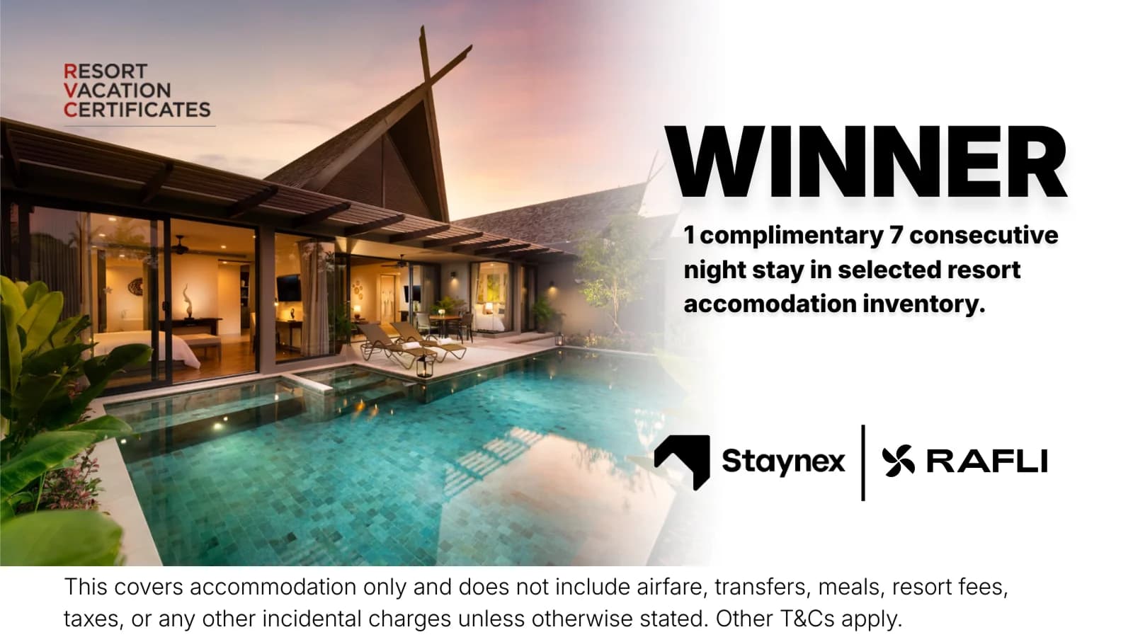 7 Nights Resort Stay. All Yours 🔥