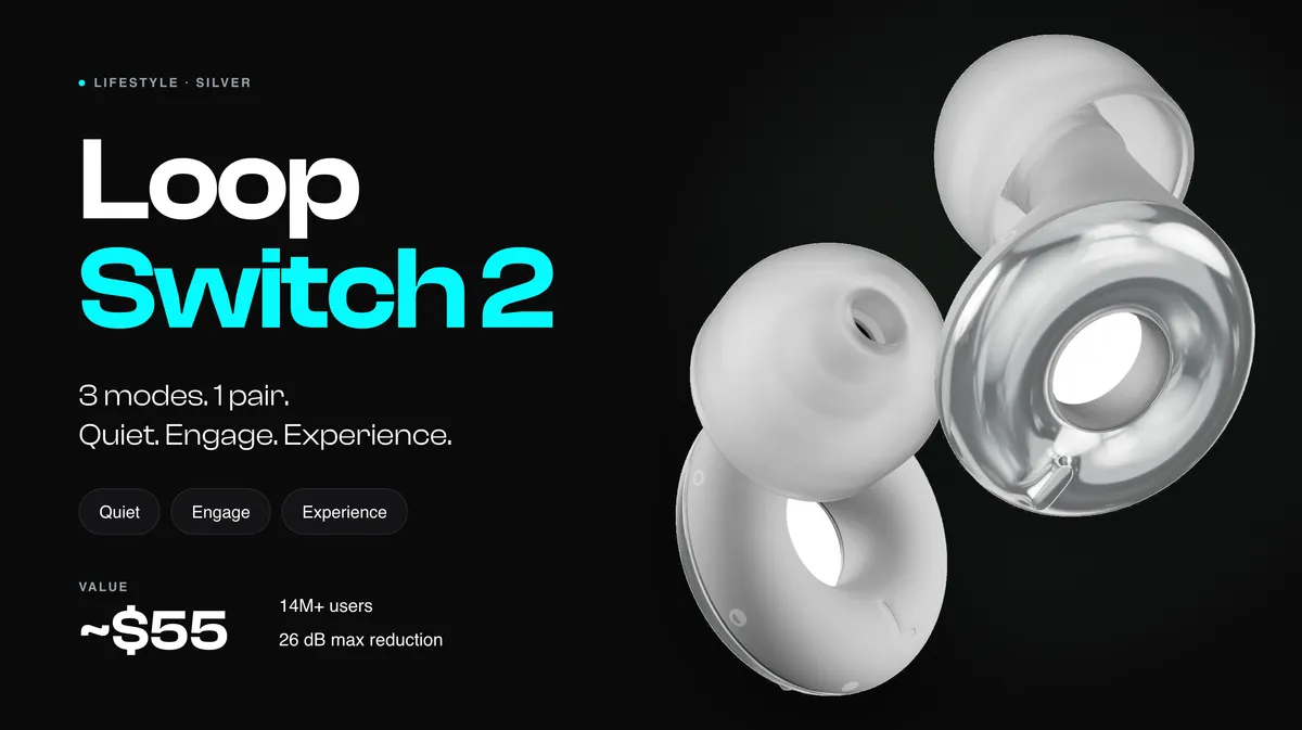 Loop Switch 2 Earplugs in Silver 🩶 — image 1